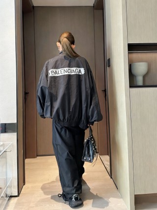 Balenciaga Black Logo Track Jacket view 4