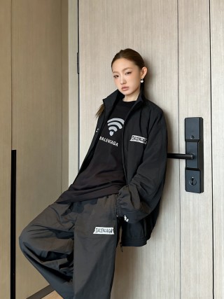 Balenciaga Black Logo Track Jacket view 7