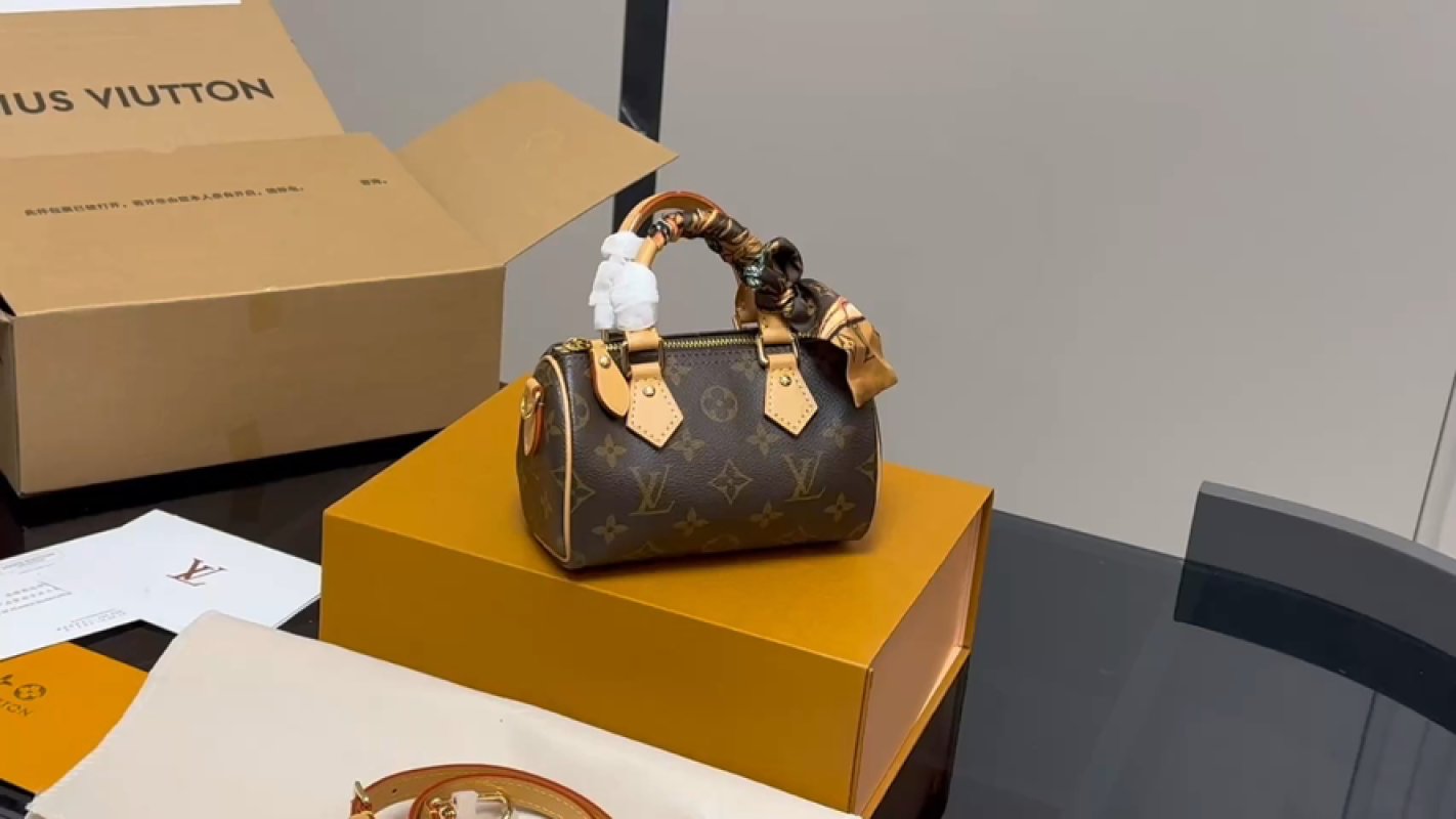 Louis Vuitton Speedy Monogram Canvas Handbag Brown