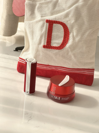 Red & Cream Canvas Initial D Holiday Gift Tote Bag view 8