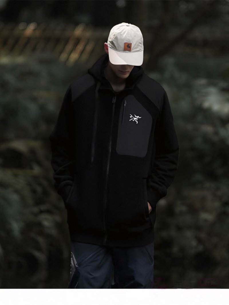 Arc'teryx Black Zip Hoodie Jacket with Chest Pocket view