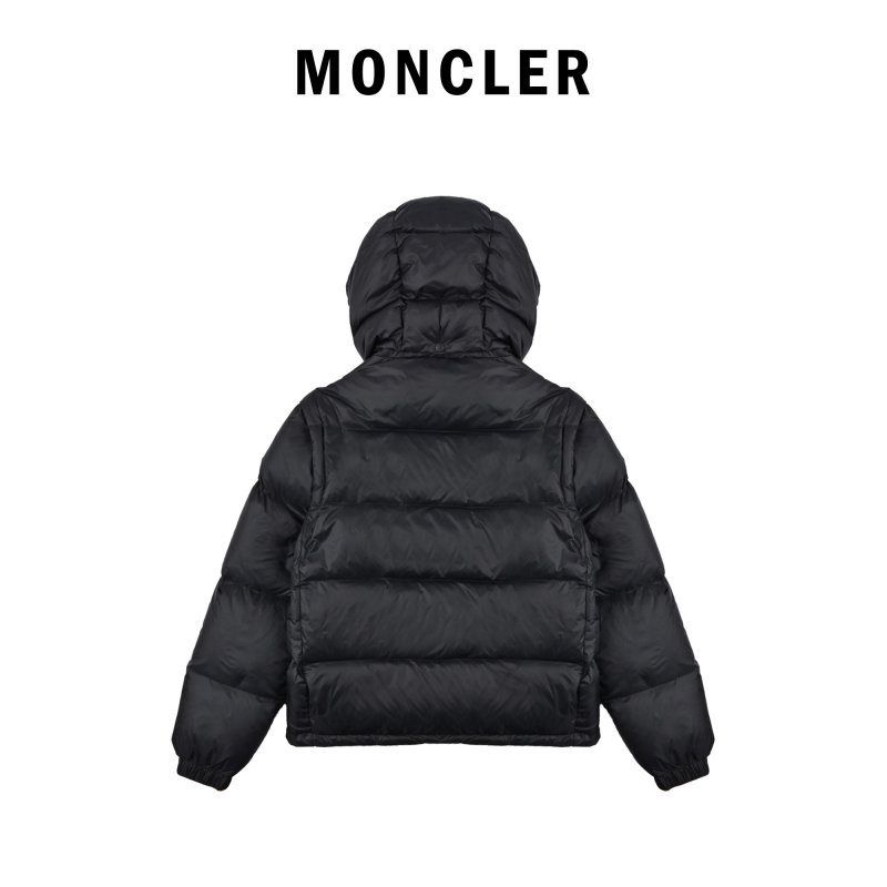 Moncler Black Puffer Down Jacket Gold Badge view