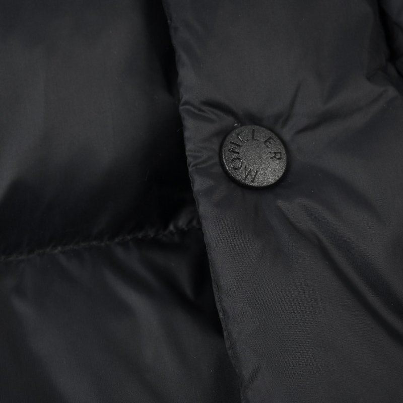 Moncler Black Puffer Down Jacket Gold Badge view