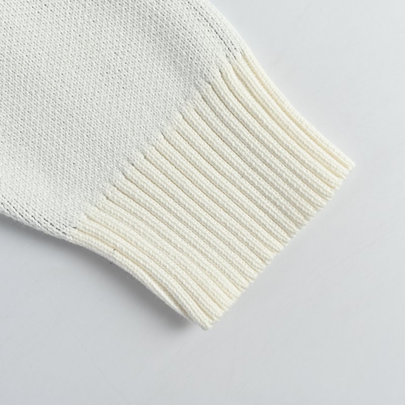 White Oversized Knit Sweater with Black Geometric Logo view