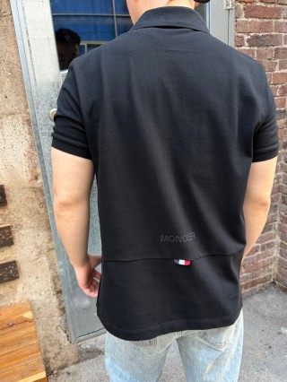Moncler Black Short Sleeve Polo Shirt view 2