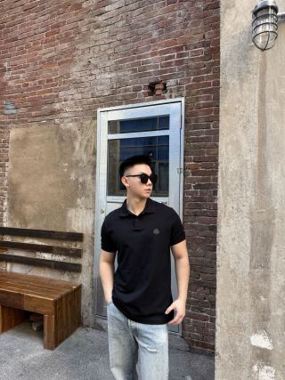 Moncler Black Short Sleeve Polo Shirt view 5