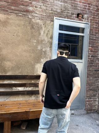 Moncler Black Short Sleeve Polo Shirt view 7