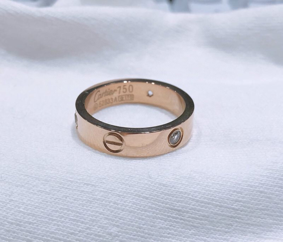 Cartier LOVE Rose Gold Diamond Ring - UA Replica view