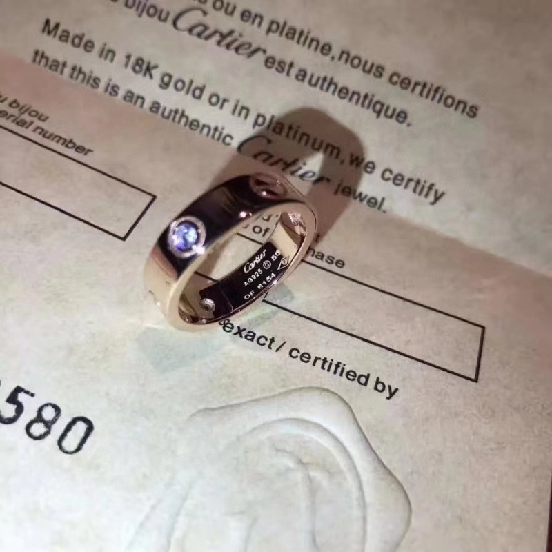Cartier LOVE Rose Gold Diamond Ring - UA Replica view