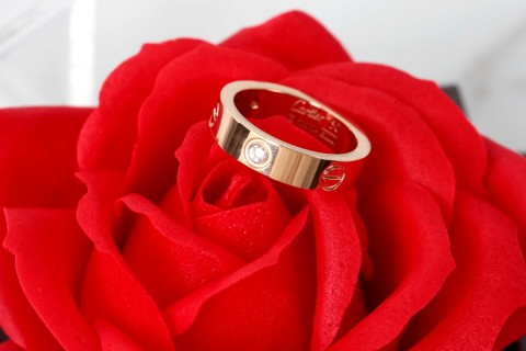 Cartier LOVE Rose Gold Diamond Ring - UA Replica view 7
