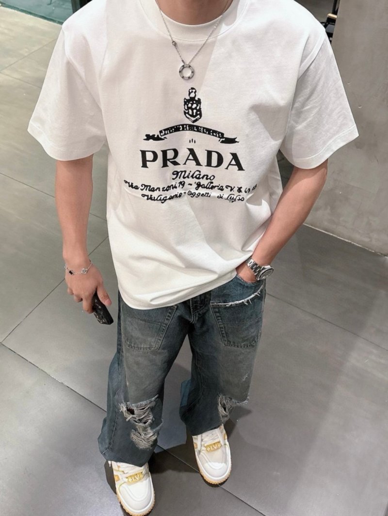 Prada Milano White Logo T-Shirt view