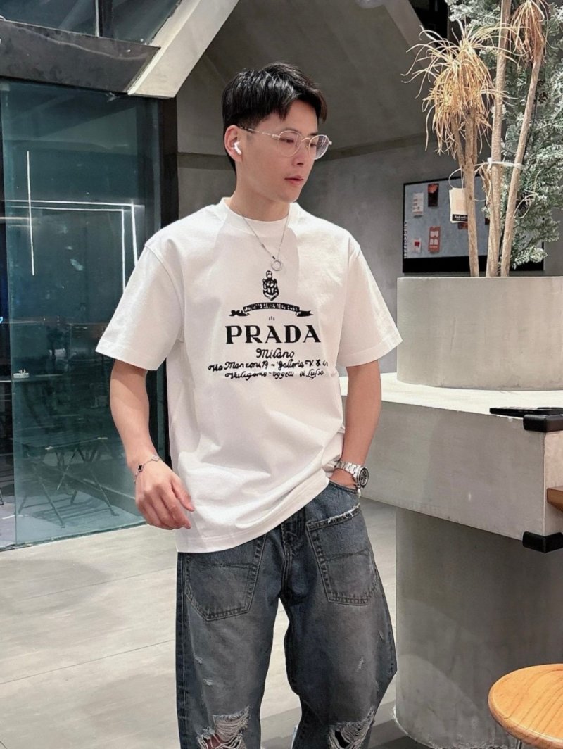 Prada Milano White Logo T-Shirt view