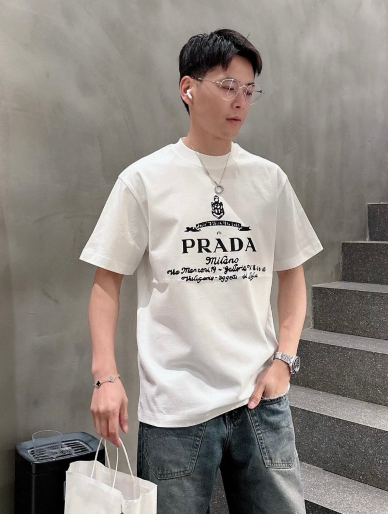Prada Milano White Logo T-Shirt view