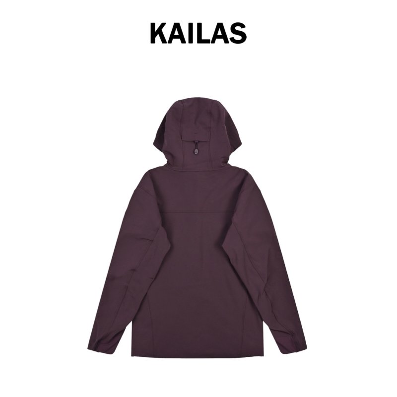 Purple Hooded Windbreaker Jacket with Mesh Lining view