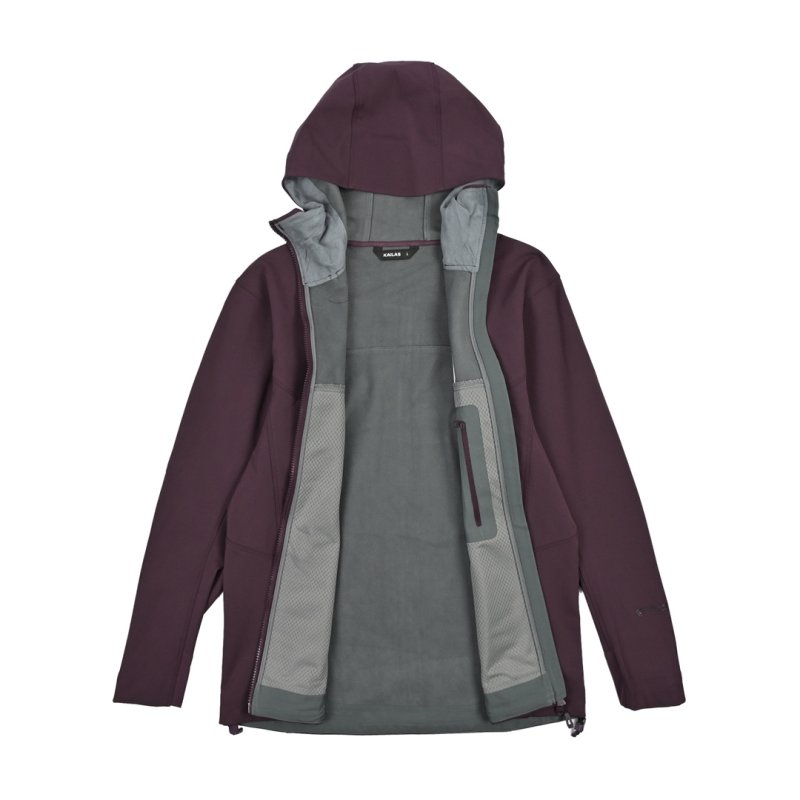 Purple Hooded Windbreaker Jacket with Mesh Lining view
