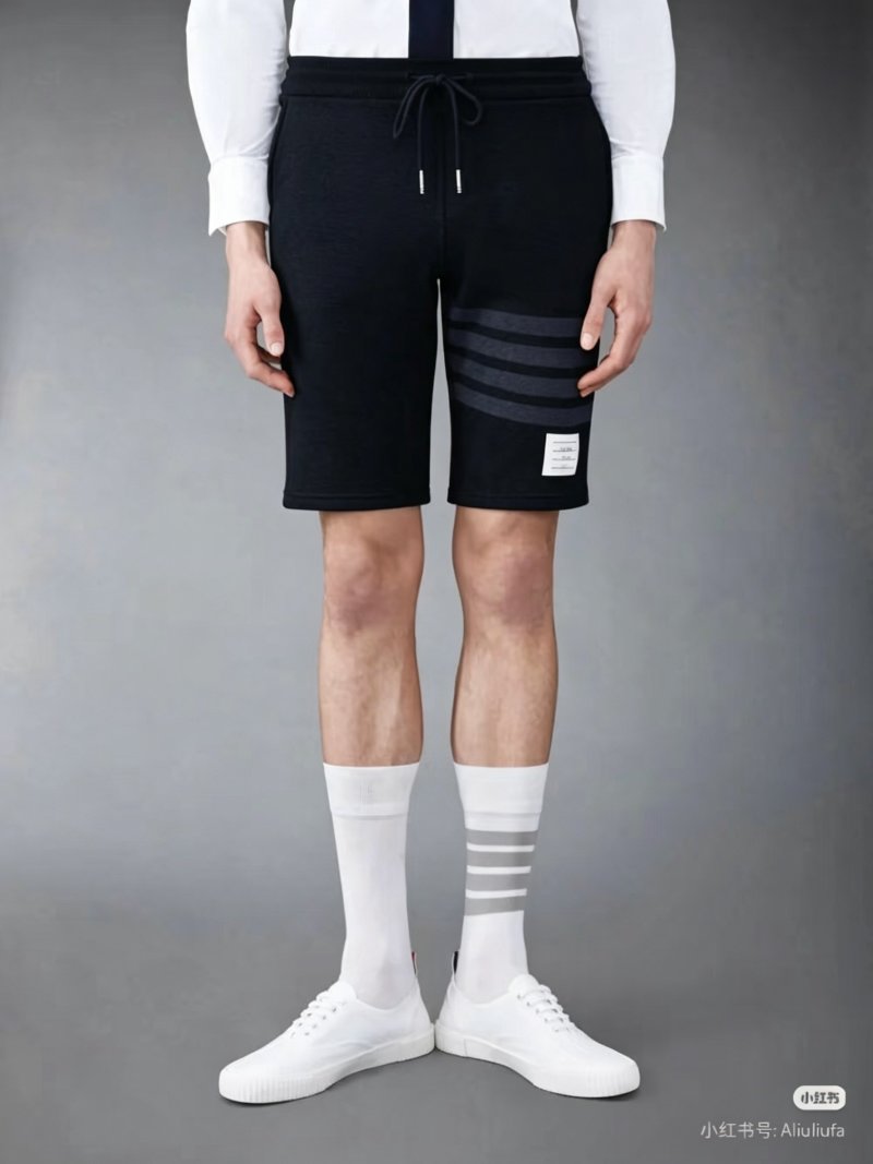 Black Stripe Shorts with Reflective Tape Detail view