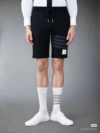 Black Stripe Shorts with Reflective Tape Detail view 2