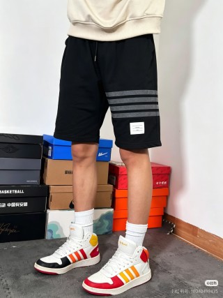 Black Stripe Shorts with Reflective Tape Detail view 5