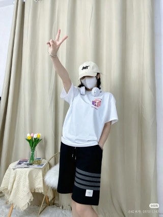 Black Stripe Shorts with Reflective Tape Detail view 8