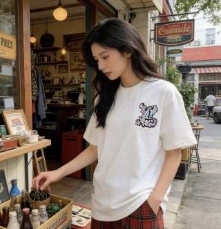 White Graphic Print Short Sleeve T-Shirt view 2