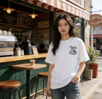 White Graphic Print Short Sleeve T-Shirt view 3