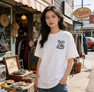 White Graphic Print Short Sleeve T-Shirt view 4