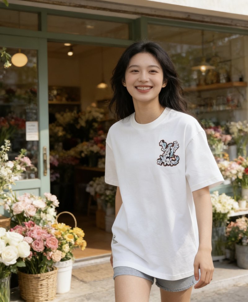 White Graphic Print Short Sleeve T-Shirt view