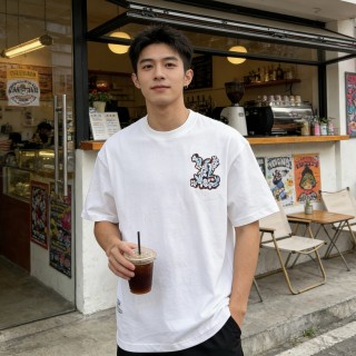 White Graphic Print Short Sleeve T-Shirt view 6