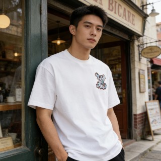 White Graphic Print Short Sleeve T-Shirt view 7
