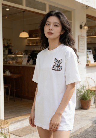 White Graphic Print Short Sleeve T-Shirt view 8