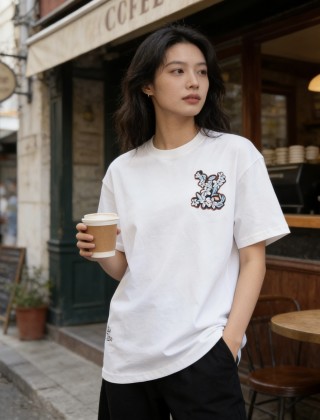 White Graphic Print Short Sleeve T-Shirt view 9