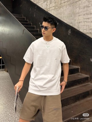 Prada Triangle Logo White T-Shirt view 7