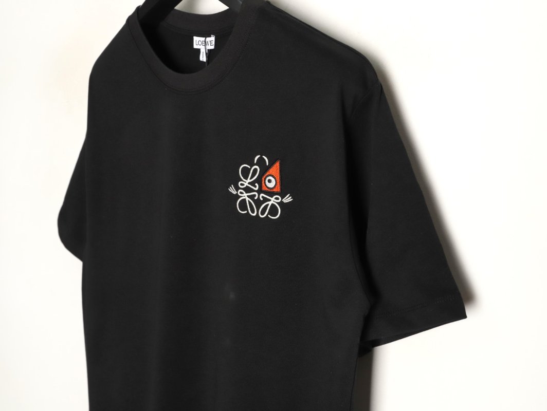 Loewe Black Logo Embroidered Short Sleeve T-Shirt view