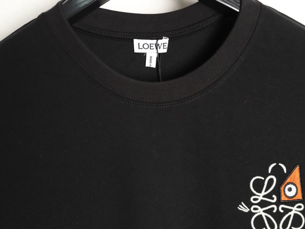Loewe Black Logo Embroidered Short Sleeve T-Shirt view