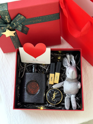 YSL Black Opium Deluxe Gift Set with Fragrance, Cosmetics & Accessories view 3