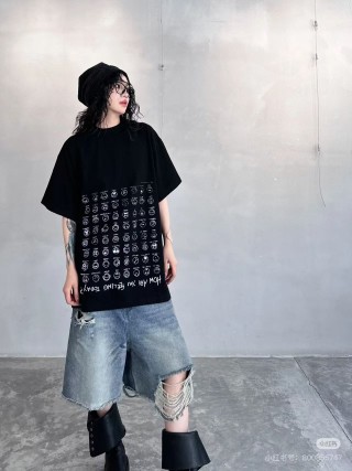 Black Graphic Print Oversized T-Shirt - Zodiac Design view 4