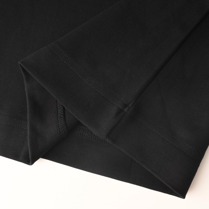 Black Short Sleeve T-Shirt with Yellow Embroidered Pocket Detail view