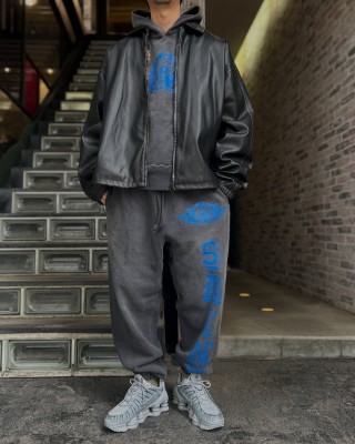 Jordan Winged Logo Vintage Charcoal Hoodie & Jogger Set view 2