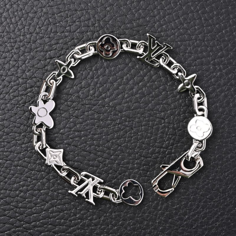 Louis Vuitton Monogram Craggy Daisy Chain Bracelet Silver