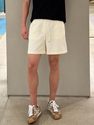 Essentials Cream Drawstring Shorts