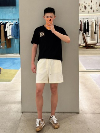Essentials Cream Drawstring Shorts view 4