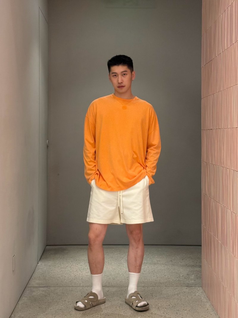 Loewe Pocket Embroidery Lyocell Shorts Cream view