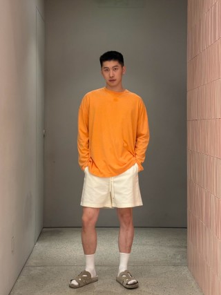 Essentials Cream Drawstring Shorts view 5