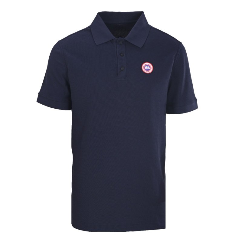 Canada Goose Navy Polo Shirt with Embroidered Badge view