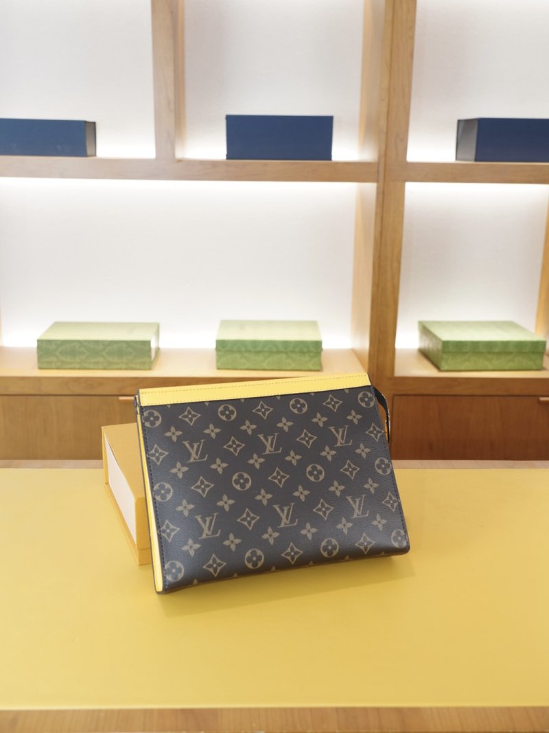 Louis Vuitton Monogram Clutch Bag Navy Blue