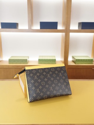 Louis Vuitton Monogram Clutch Bag Navy Blue view 6