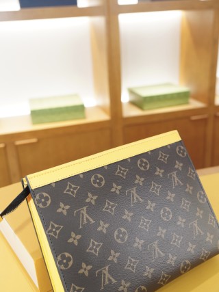 Louis Vuitton Monogram Clutch Bag Navy Blue view 7