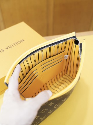 Louis Vuitton Monogram Clutch Bag Navy Blue view 9
