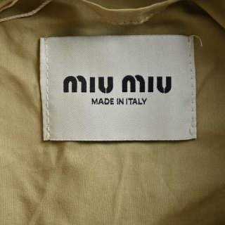 Miu Miu MM Embroidered Overshirt Jacket – Beige view 12