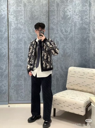 Dior Monogram Wool Blend Cardigan Black & Cream view 2